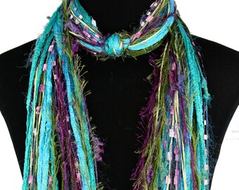 blue and purple scarf