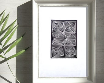 Abstract Geometric LINOCUT PRINT – Original Optical Illusion– Aesthetic Limited Edition Minimalist Wall Art