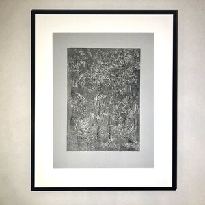 Stampa monotipo originale / Opera d'arte di stampa astratta strutturata / Arte unica nel suo genere / Arte murale contemporanea / Decorazione minimalista in bianco e nero