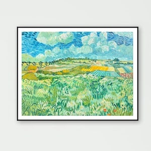 Wheatfields Vincent van Gogh Copy/Repro Oil Painting on Canvas board, Textured Handmade Oil Reproduction Painting