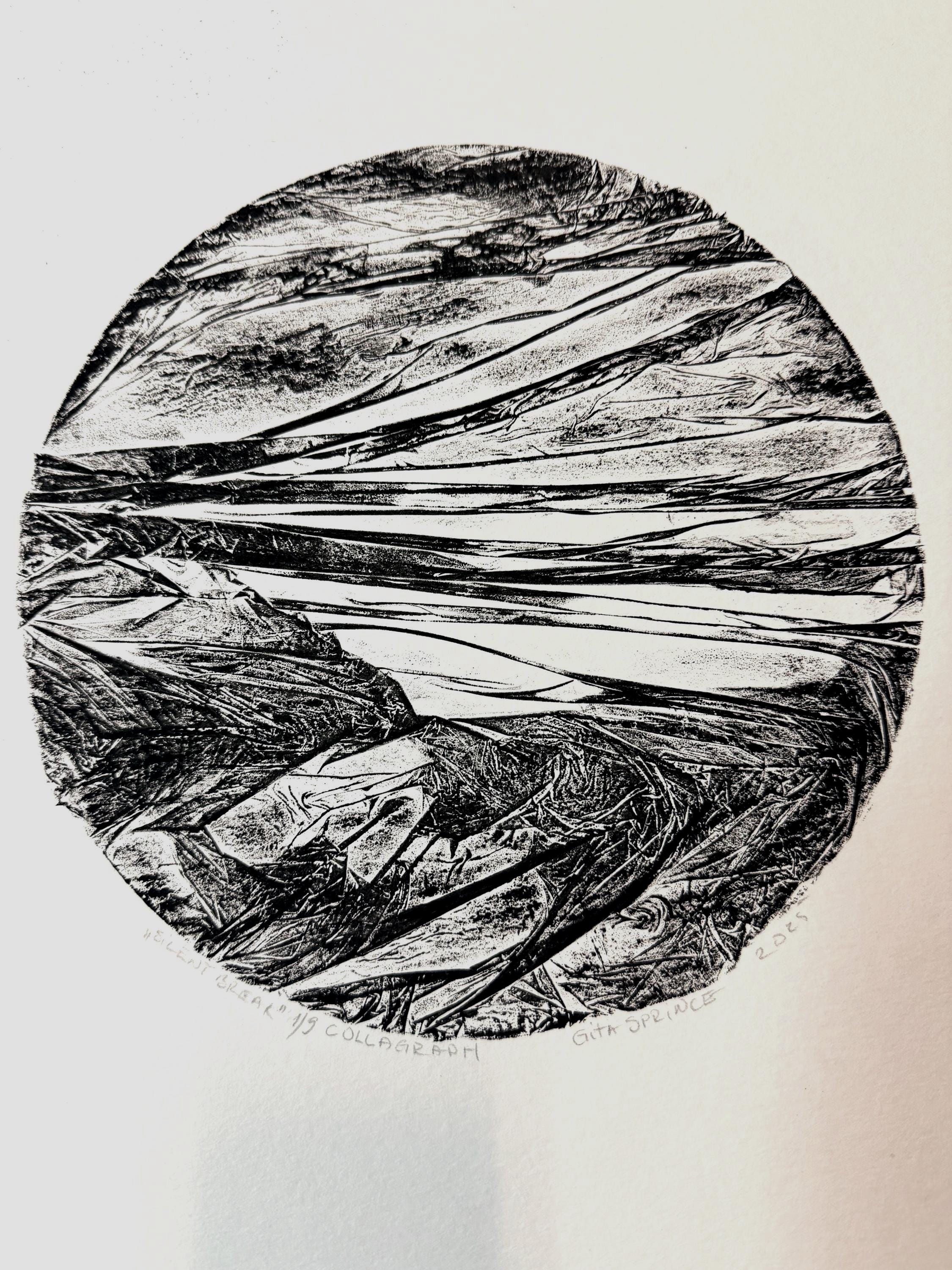 Abstract Design Collagraph COLLAGRAPH PRINT - Large Abstract Landscape, Limited Edition Fine Art ...