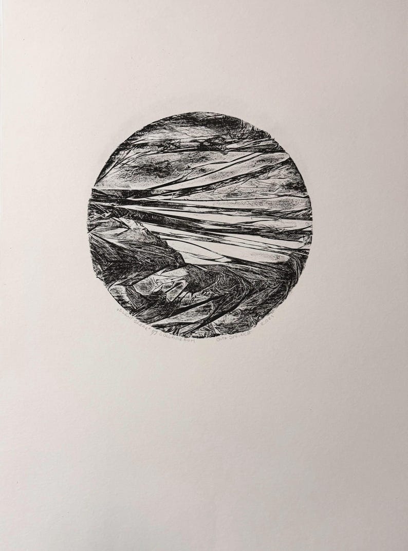Abstract Design Collagraph COLLAGRAPH PRINT - Large Abstract Landscape, Limited Edition Fine Art ...