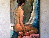 Original Ölgemälde - Girl - weiblicher Akt - nackt studieren - nackte Frau große Mauer Kunst zeitgenössische Kunst Dekor Leinwand Wandkunst Womans Malerei
