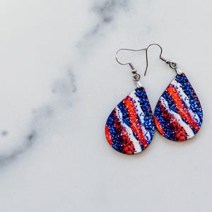 Patriotic Earrings for Her, 4th of July earrings, 4th of July Accessories, Red White and Blue Earrings, Summer Earrings, July 4th Earrings