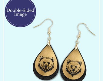 Bear Mascot Earrings, School Spirit Earrings, School Mascot Earrings, Team Mascot Names, Team Name Gift, School Colors Earrings