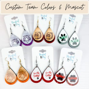 Gameday Earrings, School Spirit Earrings, School Mascot Earrings, Tiger Earrings, Bulldog Earrings, Custom Earrings, Team Spirit Jewelry