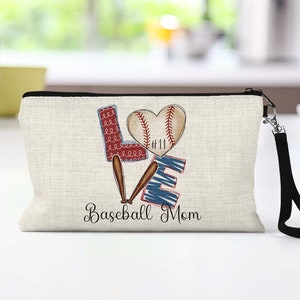 Baseball Mom Wristlet, Baseball Mom Gift, Personalized Gift for Baseball Mom, Mothers Day Gift Baseball, Baseball Makeup Bag