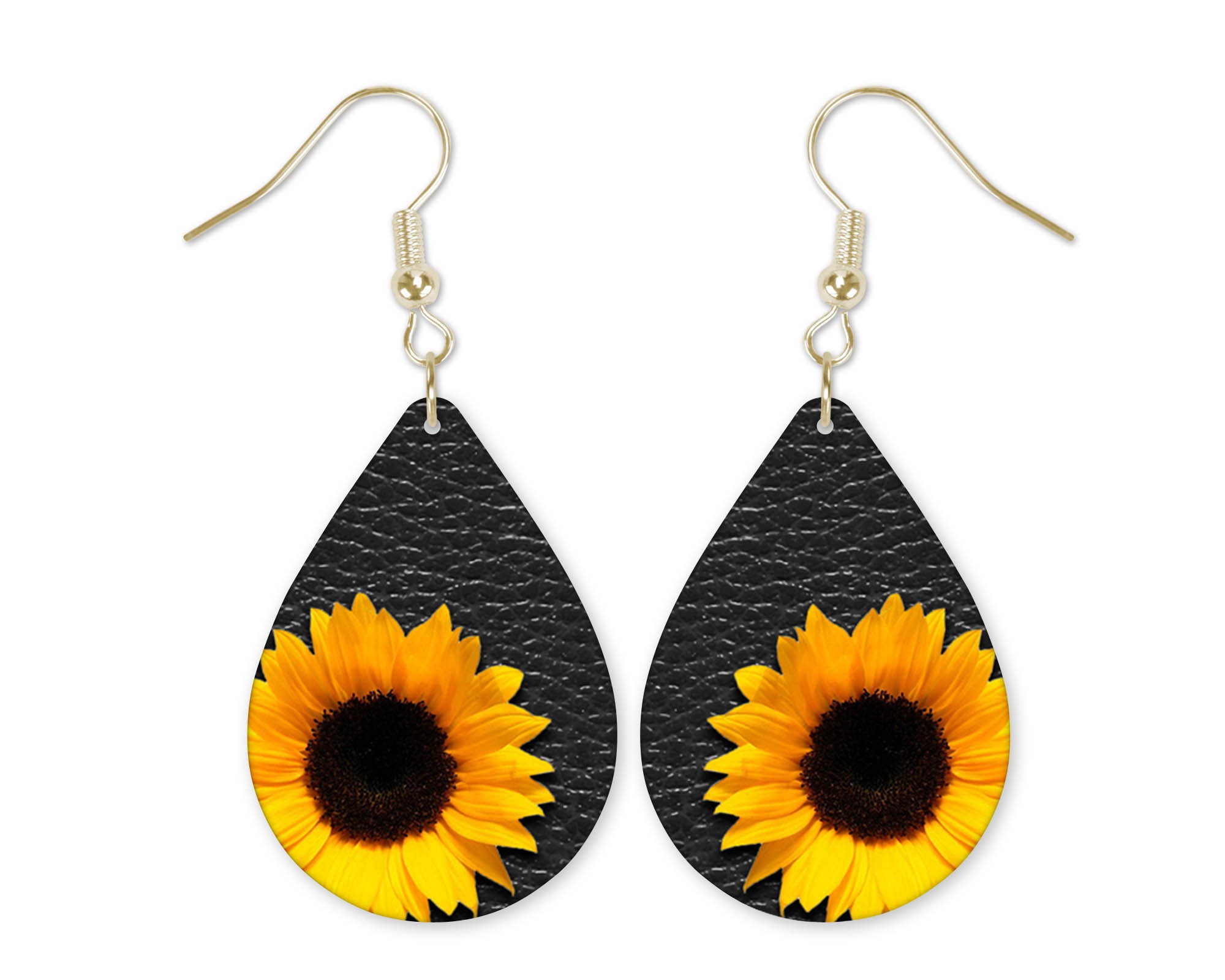 Sunflower Earrings Sunflower Hardboard Earrings Sunflower Etsy