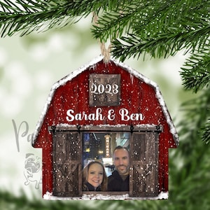 2023 Personalized Christmas Ornament, Red Barn Christmas Ornament, 2023 Barn Ornament, Photo Ornament, Barn Christmas Ornaments