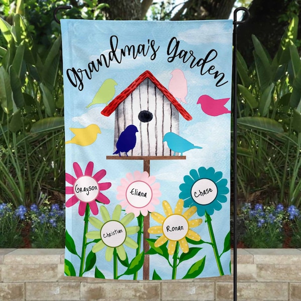 Grandma's Garden Flag, Personalized Garden Flag for Grandma, Nana's Garden Flag, Mimi's Garden Flag, 12x18 Spring Garden Flag, Gift for Mom