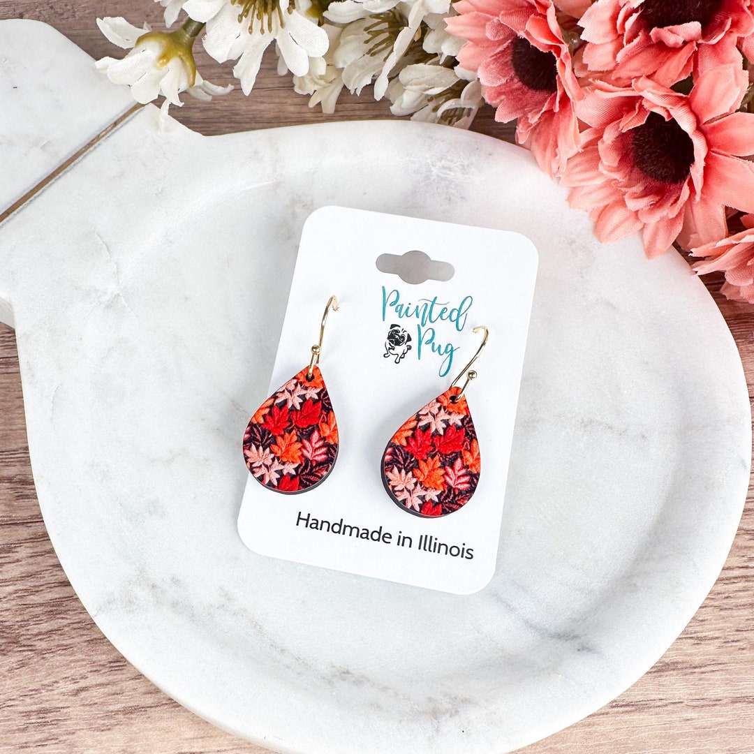 Autumn Falling Willow Dangle Earrings
