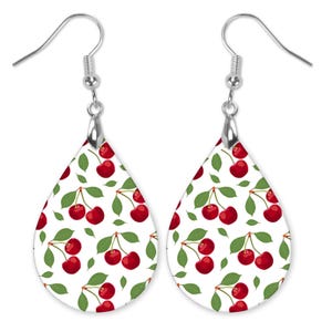 Cherry Earrings, Fruit Earrings, Fruit Jewelry, Summer Earrings, Dangle Earrings for Women, Unique Gifts, Summer Jewelry