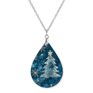 Christmas Tree Necklace, Christmas Jewelry for Her, Christmas Necklace Gift, Holiday Necklace, Christmas Pendant Necklace, Gift for Her