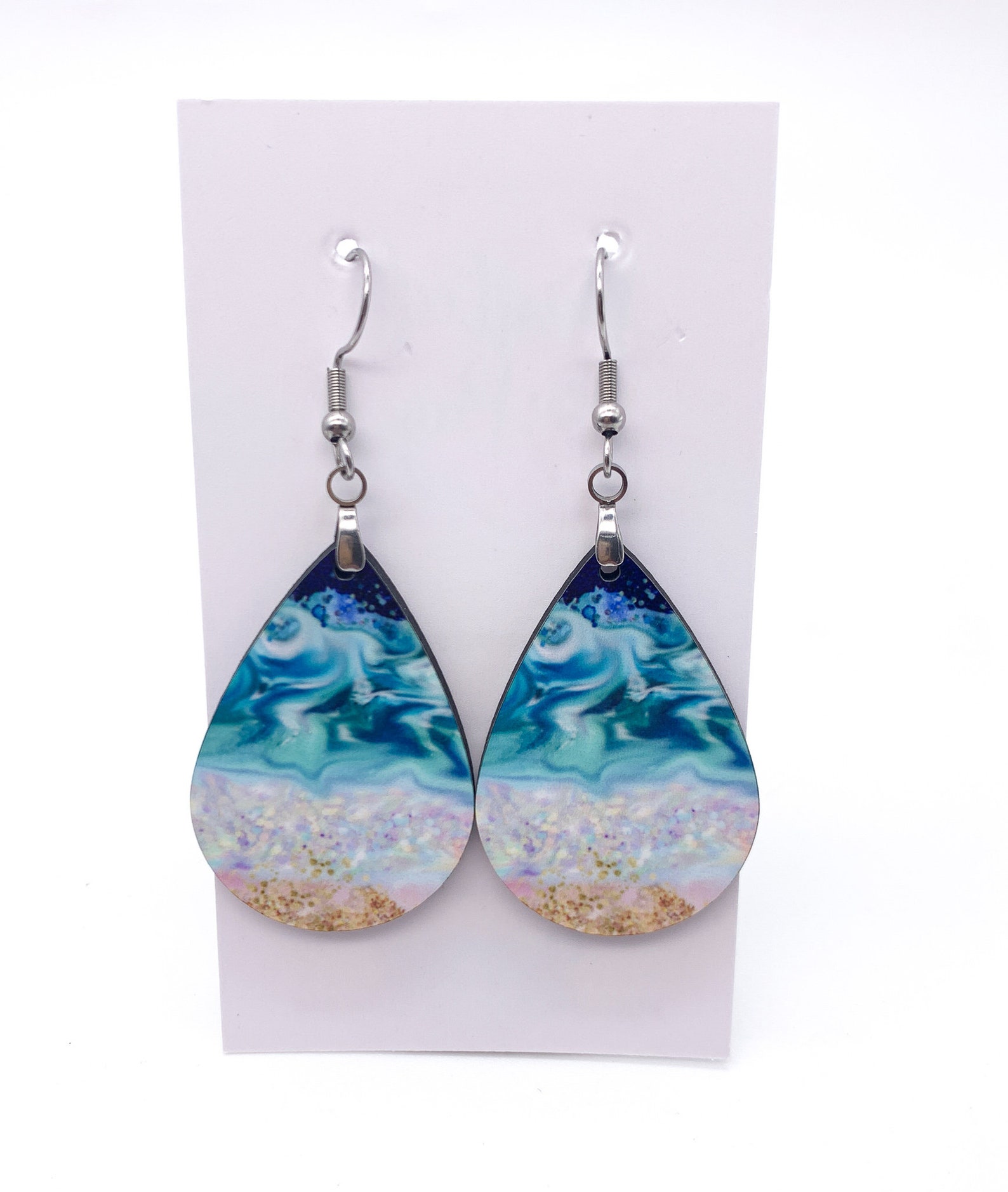 Beach Earrings Beach Dangle Earrings Beach Themed Earrings Etsy