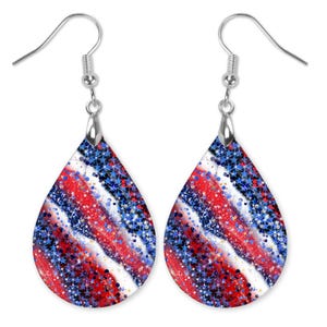 Patriotic Earrings, Patriotic Dangle Earrings, Red White and Blue Earrings, Summer Earrings, Patriotic Earrings, July 4th Jewelry