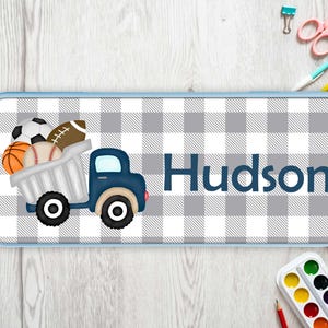 Truck Pencil Box for Boys, Boys Pencil Box, Personalized Pencil Box for Kids, Green Pencil Box, School Supplies for Boys, Sports Pencil Case