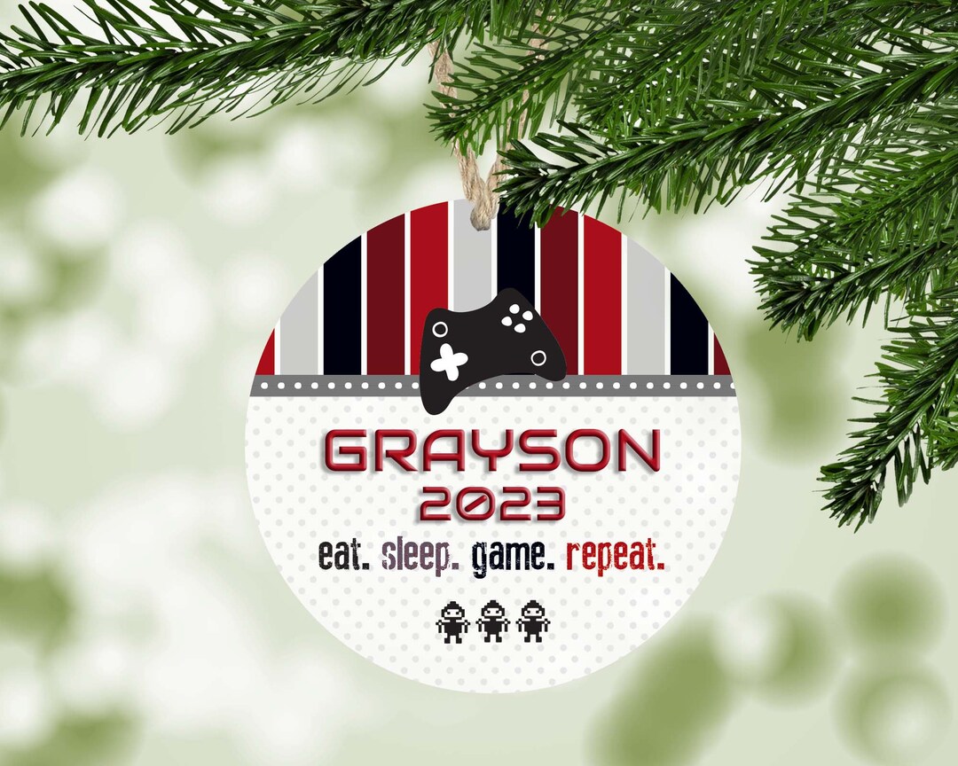 2023 Personalized Gamer Ornament, Gamer Christmas Ornament, Video Game