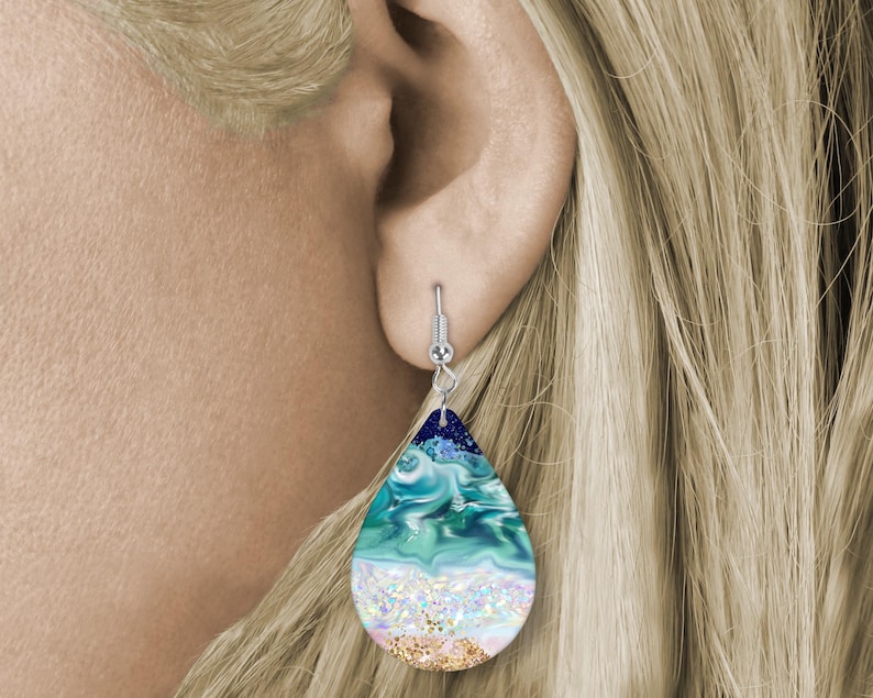 Beach Earrings Beach Dangle Earrings Beach Themed Earrings Etsy