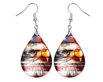 American Eagle Earrings, Eagle Earrings, Independence Day Earrings, Patriotic Earrings, Gift For Her, Fourth Of July Earrings