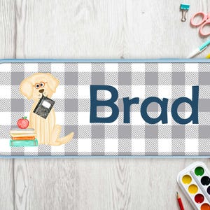Personalized Pencil Box, Dog Pencil Box for Boys, Personalized Pencil Box for Kids, School Supplies for Kids, Custom Pencil Case