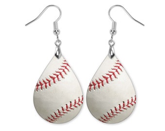 Baseball Earrings, Baseball Dangle Earrings, Baseball Coach Gift, Gift for Baseball Mom, Baseball Earrings Dangle