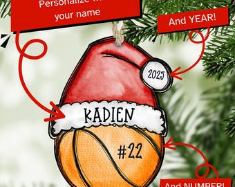Basketball Christmas Ornament, Basketball Ornament, 2025 Basketball Ornament, Personalized Ornament, Basketball Gift, Coach gift