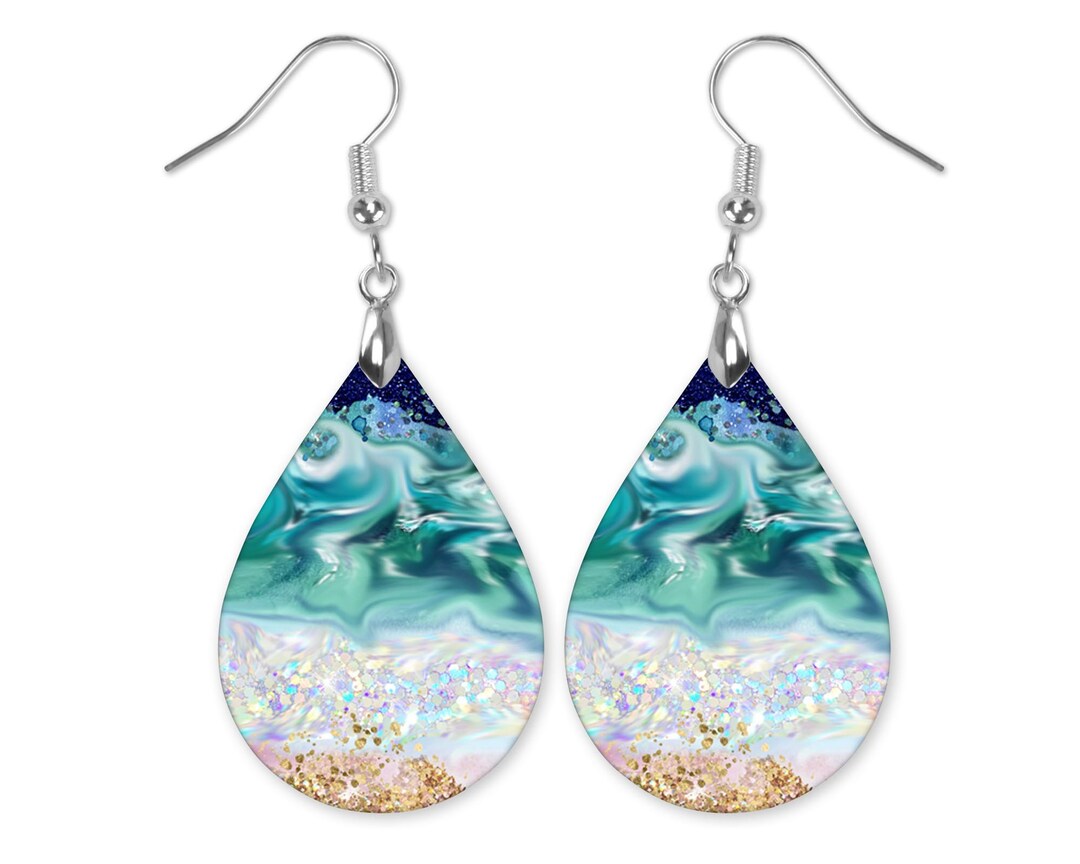 Beach Earrings Beach Dangle Earrings Beach Themed Earrings Etsy