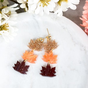 Fall Leaf Earrings, Maple Leaf Earrings, Fall Jewelry, Fall Earrings Dangle, Thanksgiving Jewelry, Fall Jewelry for Women