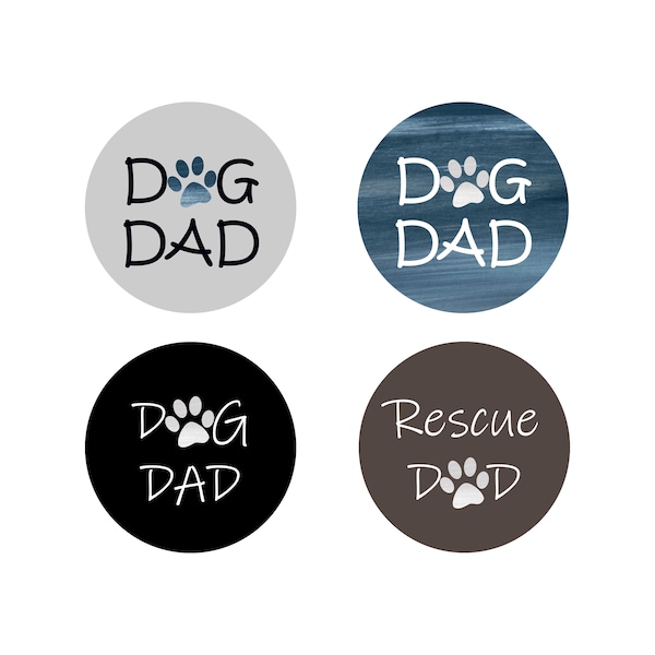 Dog Dad Car Coasters, Rescue Dad Car Coasters, Sandstone Hardboard or Neoprene Car Coasters, Set of 2