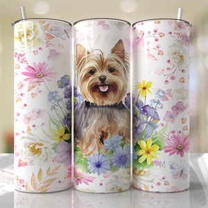 Yorkie 20 oz Tumbler, Yorkshire Terrier Gift, Dog Mom Gift, Yorkie Mom, Dog Lover Gift, Stainless Steel Skinny Tumbler