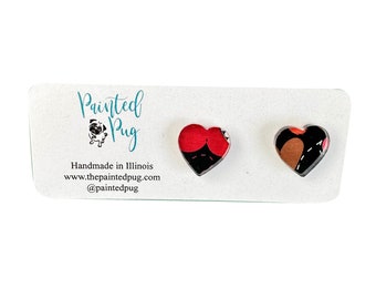 Heart Stud Earrings, Valentines Day Stud Earrings, Valentine Earrings Studs, Valentines Day Studs, Heart Shaped Earrings, Valentines Studs