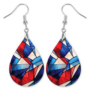 Patriotic Earrings, Memorial Day Gift, Red White Blue Earrings Summer Earrings, Patriotic Earrings, 4th of July Jewelry, Gift for Her