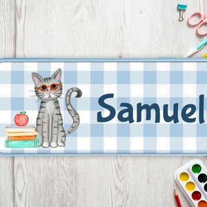 Personalized Pencil Box, Cat Pencil Box for Boys, Personalized Pencil Box for Kids, Back to School Supplies, Custom Pencil Case