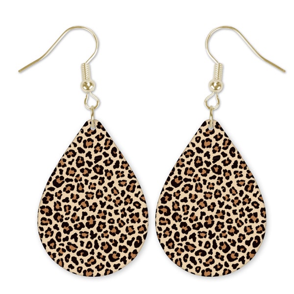 Leopard Print Earrings, Gold Leopard Earrings, Cute Leopard Print Earrings, Gift for Wife, Cute Earrings for Her, Gift for Girlfriend