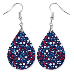 Patriotic Star Earrings, Statement Earrings, Star Earrings, Summer Earrings, Patriotic Earrings, 4th of July Earrings, Independence Day