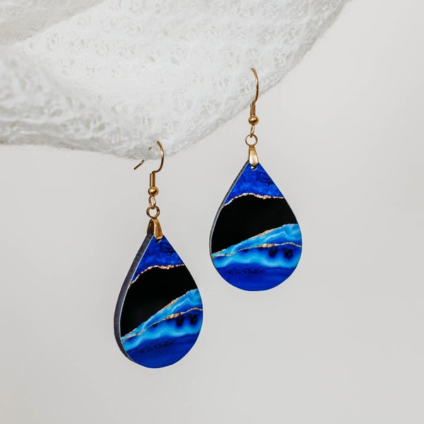 Blue Earrings for Women, Blue Dangle Earrings, Blue Earrings Dangle, Earrings Blue, Boho Earrings, Gift for Women, Earrings for Mom