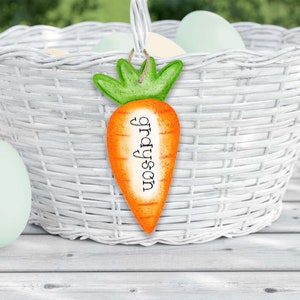 Personalized Easter Basket Tag, Custom Carrot Tags, Easter Gift for Kids