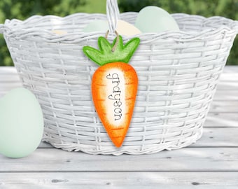 Personalized Easter Basket Tag, Custom Carrot Tags, Carrot Name Tag, Carrot Easter Tag, Easter Tag for Kids, Easter Carrot Tag for Kids