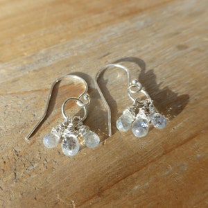 Crushed Ice Sapphire Sterling Silver Earrings: &#39;The Triplets&#39; Collection