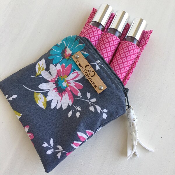 Petite Essential Oil Bag, essential oil case, carrying case, holder, roller bottles, travel bag, 15ml bottles, purse organizer, small, mini