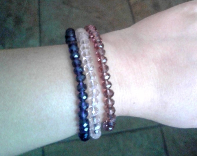 Glass beaded wire wrapped bracelet Adjustable