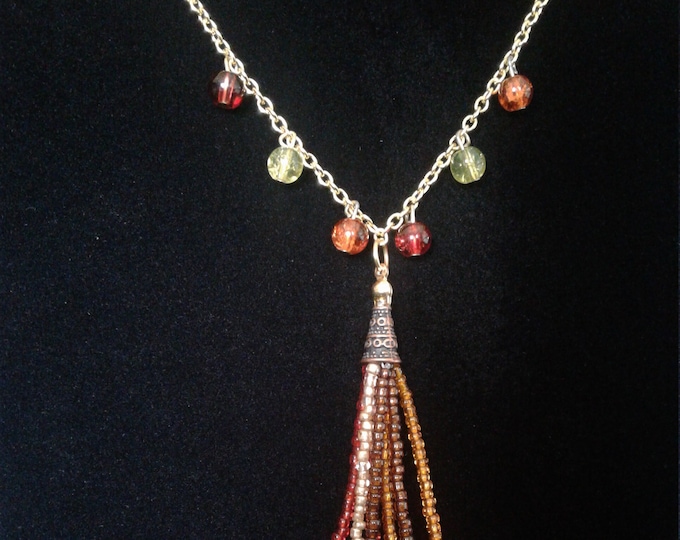 Beaded tassel necklace
