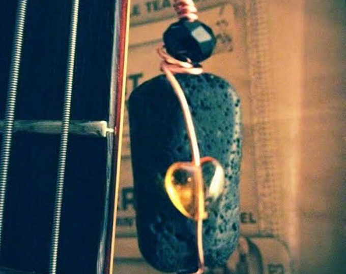 Black lava rock pendant