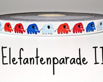 2 Meter Webband "Elefantenparade II" (1,50 Euro/m)