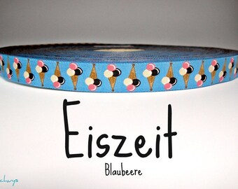 2 Meter Webband "Eiszeit" blaubeere (1,50 Euro/m)