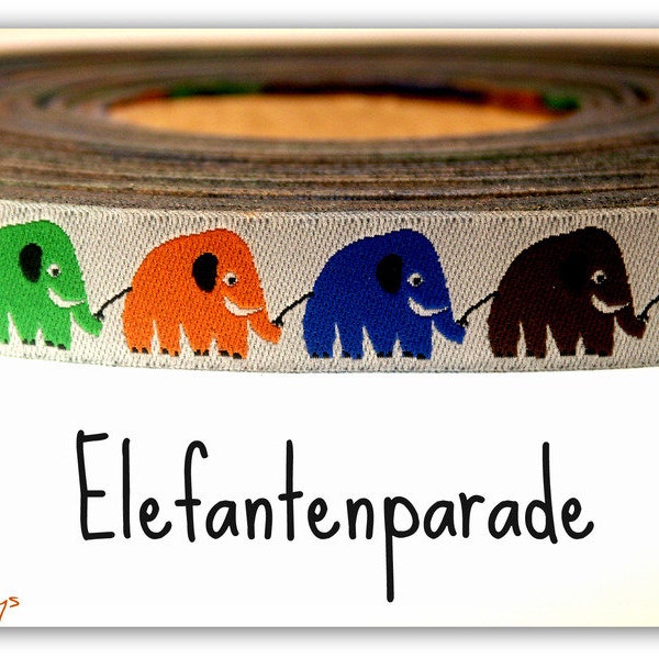 2 m Webband "Elefantenparade"