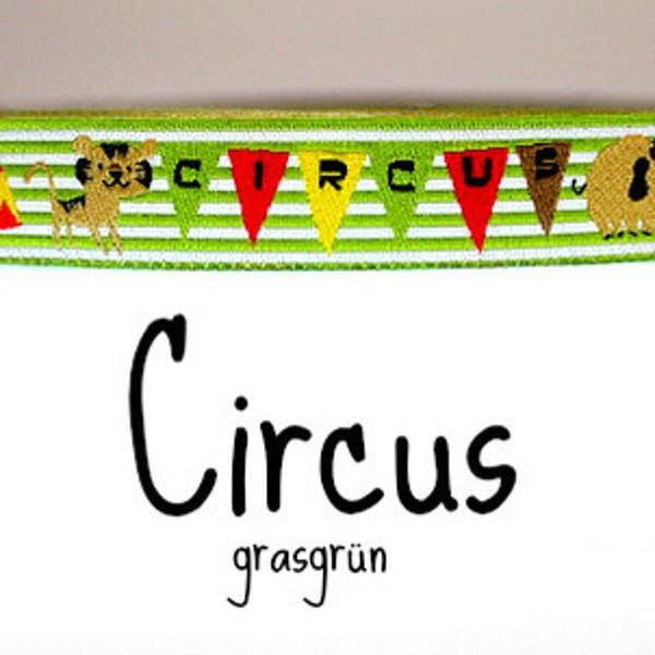 2 Meter Webband "Circus"  grün