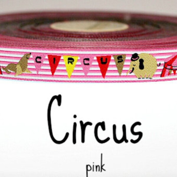 2 Meter Webband "Circus"  pink