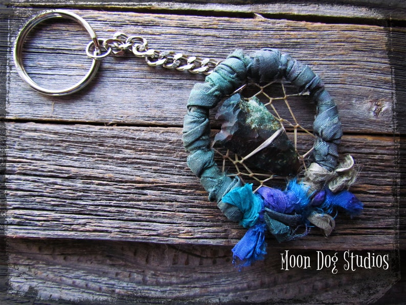 Small gemstone arrowhead dream catcher Key Chain mobile image 0