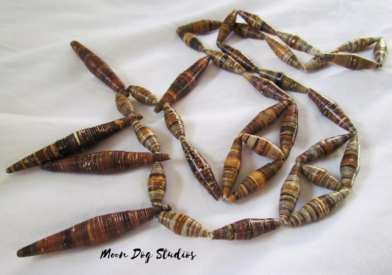 Paper Bead NecklaceLong Multi-colorNatural African image 0